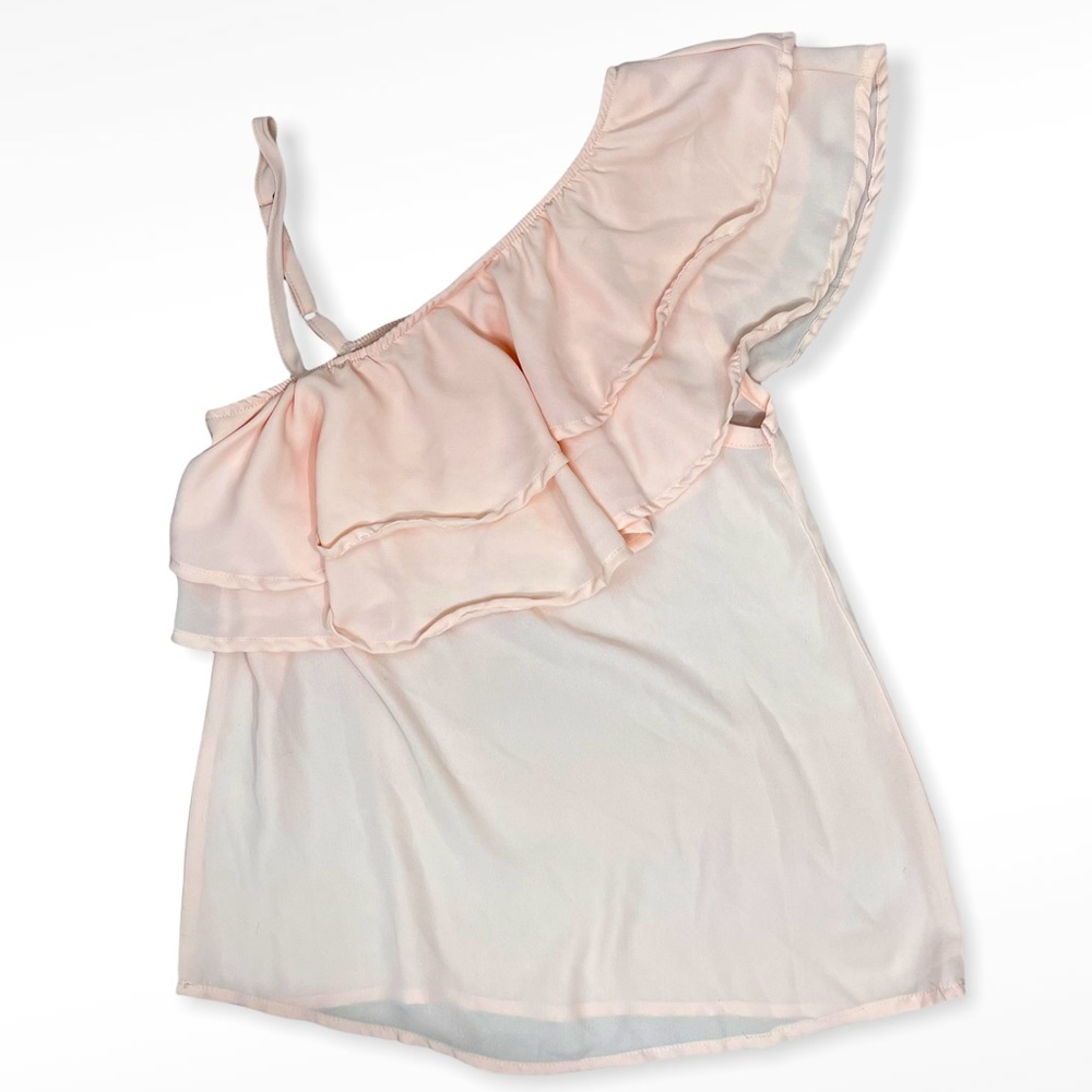 NWT Seven Sisters One Shoulder Ruffle Top Blouse